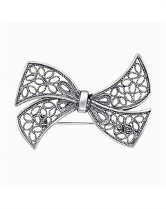 Брошь "Бант" покрытая серебром Shine & beauty