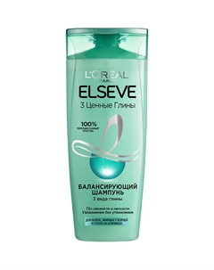 Балансирующий шампунь "3 Ценные Глины", для волос, жирных у корней и сухих на кончиках Extraordinary Clay 400 Elseve