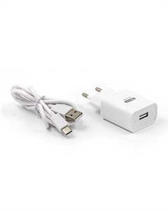 Сетевое зарядное устройство BYZ TU8, USB, 2.1 А, кабель Type-C, 1 м, белое Byz