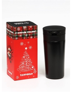 Термокружка Style, 380 мл, сохраняет тепло 8 ч, с ситечком, нержавеющая сталь, чёрная Мастер к