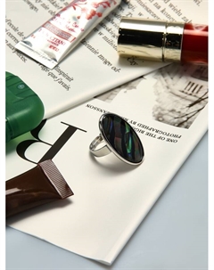 Кольцо «Галиотис» волна, цветное в серебре, безразмерное Qf