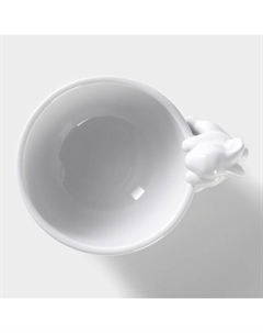 Конфетница «Зайка», 13×10×9 см, доломит, белая Доляна