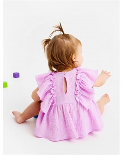 Комплект для девочки (блузка, шорты), лиловый, рост 68-74 см Minaku