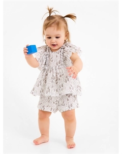 Комплект для девочки (блузка, шорты), белый, рост 80-86 см Minaku