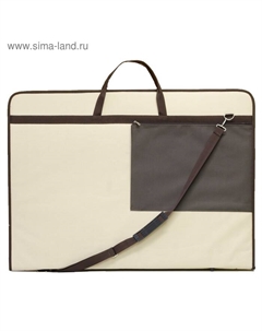 Папка А1 с ручками текстиль 890*630*30 мм с карманом, бежевый/коричневый Estado