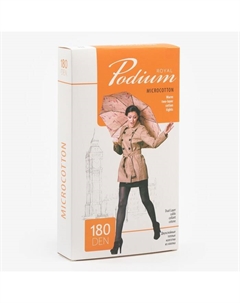 Колготки женские Podium MicroCotton 180 ден, цвет чёрный (nero), размер 5 Royal podium