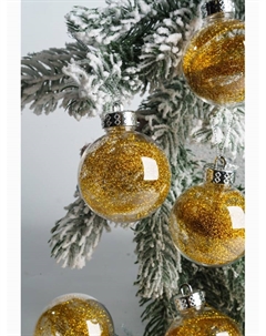 Ёлочные игрушки «Дончо», шары новогодние, d=6 см, набор 6 шт., золото прозрачный Зимнее волшебство