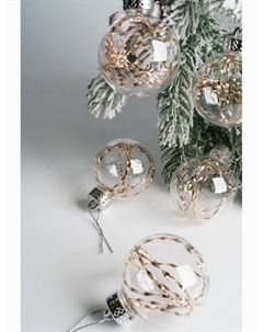 Ёлочные игрушки «Джотто», шары новогодние, d=6 см, набор 6 шт., золото прозрачный Зимнее волшебство