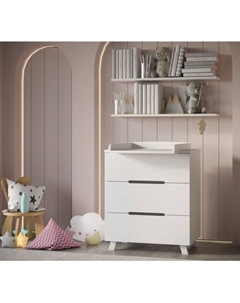 Комод пеленальный детский ИНКАНТО Anniken LUX 800/3, 80х45х92 см., 3 ящика, цвет белый Incanto