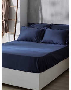 Простыня на резинке евро SL Home Tencel, 200×200+30 см, синяя, тенсель Sima-land home