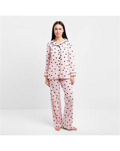 Пижама женская (рубашка, брюки) Cute, размер 56-58, розовая Kaftan