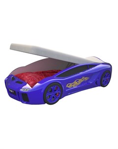 Кровать машина карлсон ламба next с подъемным механизмом с подсветкой дна и фар синий 105x49x174 см Magic cars