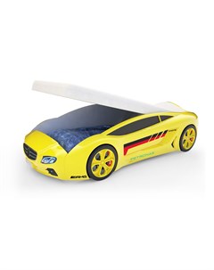 Кровать машина карлсон roadster мерседес с подъемным механизмом с подсветкой дна и фар желтый 105x49 Magic cars