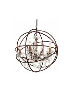 Подвесная люстра foucault s orb crystal коричневый 60x60x60 см Mak-interior