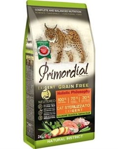 Сухой корм для кошек Cat Neutered Exi Salmon-Quail / MGSP2202 Primordial
