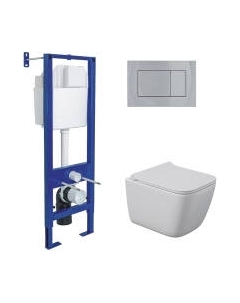 Унитаз подвесной с инсталляцией Berges Quattro S Rimless / 043364