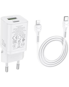 Зарядное устройство сетевое Hoco N13 Bright PD30W+QC3.0 1хType-C 1хUSB-A 3A / 6931474747426