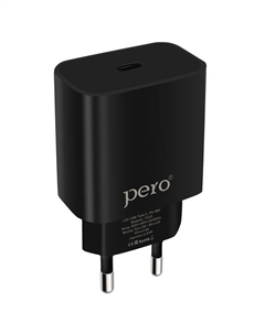 Сетевое зарядное устройство PERO TC03, USB Type-C, 3 А, 18W, быстрая зарядка, черное Pero