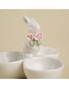 Менажница SL Home «Кролик», 3 ячейки, 30 мл, 11.5×9.5 см, керамика, белая Sima-land home