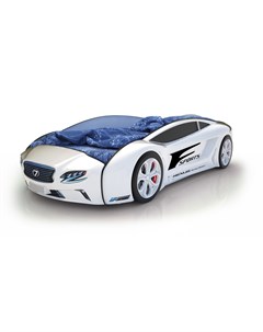 Кровать машина карлсон roadster лексус с подсветкой дна и фар белый 105x49x174 см Magic cars