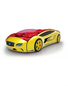 Кровать машина карлсон roadster лексус с подсветкой дна и фар желтый 105x49x174 см Magic cars