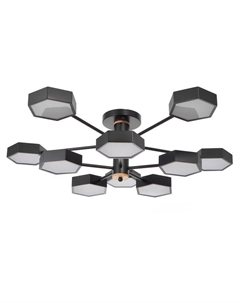 Люстра 1318/10BK LED 240 Вт 3000-6000К черный 87×90×25 см Bayerlux