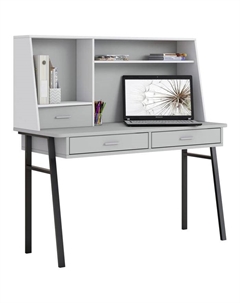 Стол письменный kids Aviv 1455 с надстройкой и ящиками, цвет серый/белый-серый Polini