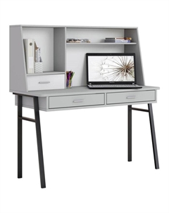 Стол письменный kids Aviv 1455 с надстройкой и ящиками, цвет серый/серый-белый Polini