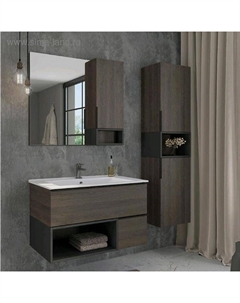 Зеркало – шкаф «Франкфурт – 40», 400×320×1600 мм, цвет дуб шоколадно – коричневый Comforty