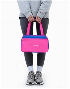 Сумка для обуви на молнии, наружный карман,, цвет синий/розовый Textura