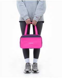 Сумка для обуви, на молнии наружный карман, размер 33×10×20 см, серая/розовая Textura