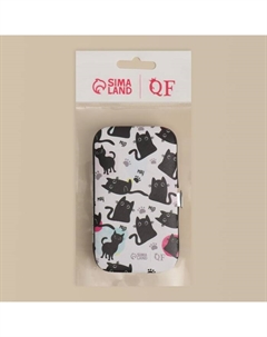 Набор маникюрный «Мур-мяу», 7 предметов, в футляре, чёрный, белый Qf