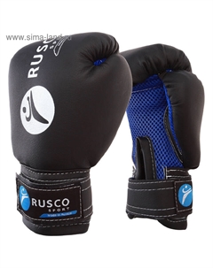 Перчатки боксёрские детские, чёрные, размер 4 oz Ruscosport
