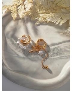 Серьги со съёмным элементом «Трансформер» птица, цвет белый в золоте Qf