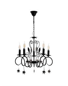 Люстра «Беатрис» 5xE14 40 Вт черно-золотой 56.5×56.5×48.5-105 см Bayerlux