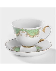 Чайная пара фарфоровая «Симфония», 300 мл, блюдце 15 см Добрушский фарфоровый завод