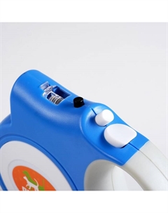 Рулетка "" с фонариком, прорезиненная ручка, 5 м, до 35 кг, голубая Пижон