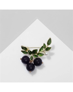 Брошь «Ягоды» аметист, цвет фиолетово-зелёный в золоте Qf