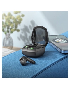 Наушники беспроводные Hoco EW28, TWS, вакуумные, игровые, Bluetooth 5.3, 40/320 мАч, чёрные