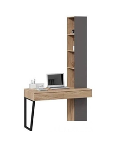 Стол Порто СМ-393.15.012 со шкафом (яблоня беллуно/графит софт) Трия