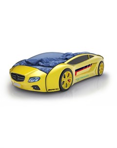 Кровать машина карлсон roadster мерседес с подсветкой дна и фар желтый 105x49x174 см Magic cars