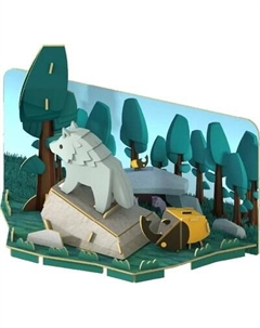 Игрушка-конструктор Halftoys Animal Волк с диорамой HA007