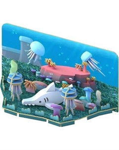 Игрушка-конструктор Halftoys Ocean Рыба-пила с диорамой HO001