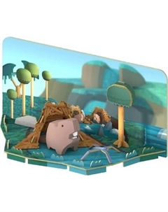 Игрушка-конструктор Halftoys Animal Бобр с диорамой HA011