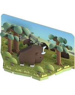 Игрушка-конструктор Halftoys Animal Гну с диорамой HA003