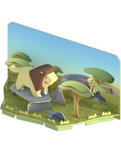 Игрушка-конструктор Halftoys Animal Лев с диорамой HA001