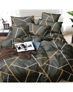 Комплект постельного белья Alleri Эко Сатин Евро / СС-401