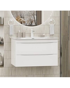 Тумба с умывальником Misty Мираж 80 / П-Мир-01080-011П2Я+RCW-140280WH