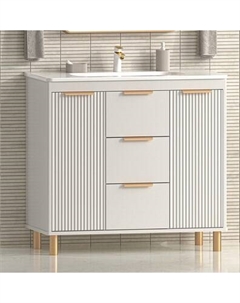 Тумба с умывальником Brevita Risacca Crema 90 / RIS-06090-0342Я+B-OND090-01