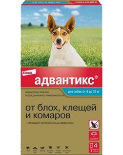 Капли от блох Elanco Адвантикс для собак 4-10кг